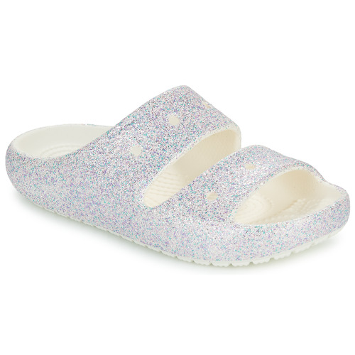 Cipők Lány Szandálok / Saruk Crocs Classic Glitter Sandal v2 K Fehér / Fényes