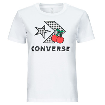 Ruhák Női Rövid ujjú pólók Converse CHERRY STAR CHEVRON INFILL TEE WHITE Fehér