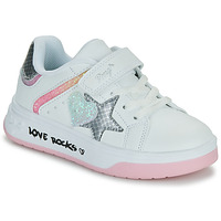 Cipők Lány Rövid szárú edzőcipők Primigi B&G GLAM Fehér / Rózsaszín / Ezüst