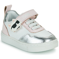 Cipők Lány Rövid szárú edzőcipők Karl Lagerfeld KARL'S VARSITY KLUB Fehér / Rózsaszín