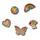 Kiegészítők Cipő kiegészítők Crocs JIBBITZ Rainbow Elvtd Festival 5 Pack Arany / Sokszínű