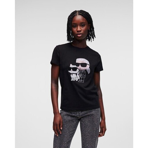 Ruhák Női Pólók / Galléros Pólók Karl Lagerfeld 230W1772 IKONIK 2 0 Fekete 