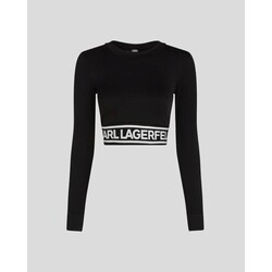 Ruhák Női Pulóverek Karl Lagerfeld 240W1716 SEAMLESS LOGO Fekete 