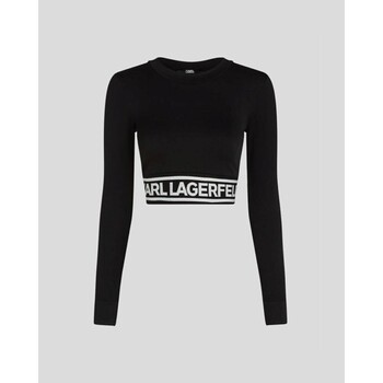 Ruhák Női Pulóverek Karl Lagerfeld 240W1716 SEAMLESS LOGO Fekete 