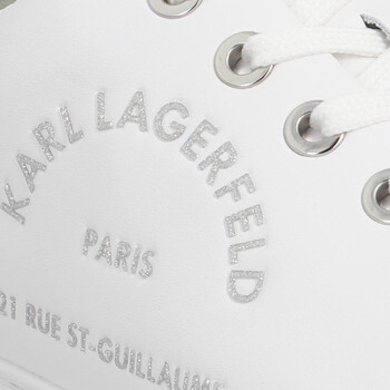 Karl Lagerfeld Kapri Met Maison Glitter Cuir Femme Blanc Argent Fehér