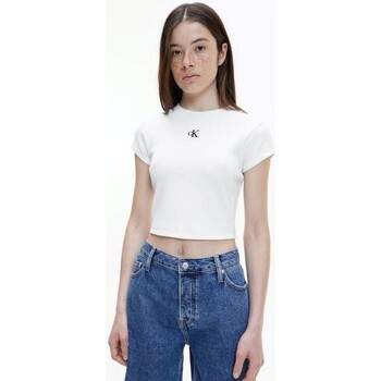 Ruhák Női Rövid ujjú pólók Calvin Klein Jeans J20J218337YAF Fehér