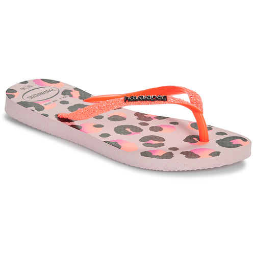 Cipők Lány Lábujjközös papucsok Havaianas KIDS SLIM GLITTER Rózsaszín / Fekete 