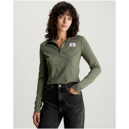 Ruhák Női Pólók / Galléros Pólók Calvin Klein Jeans J20J222556 Zöld