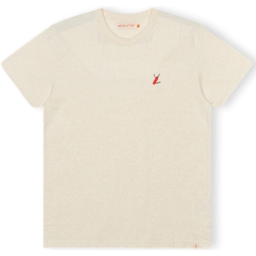Ruhák Férfi Pólók / Galléros Pólók Revolution T-Shirt Regular 1343 SUR - Off-White/Melange Fehér