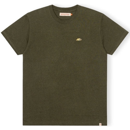 Ruhák Férfi Pólók / Galléros Pólók Revolution T-Shirt Regular 1342 TEN - Army/Melange Zöld