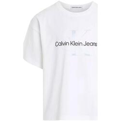 Ruhák Lány Rövid ujjú pólók Calvin Klein Jeans  Fehér