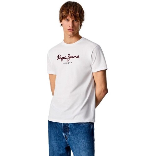 Ruhák Férfi Rövid ujjú pólók Pepe jeans CAMISETA CASUAL HOMBRE EGGO   PM508208 Fehér