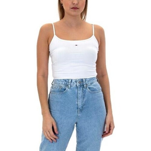 Ruhák Női Trikók / Ujjatlan pólók Tommy Jeans TOP MUJER ESSENTIAL   DW0DW17381 Fehér
