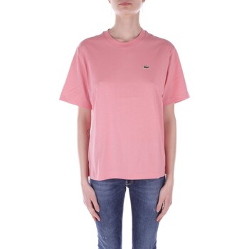Ruhák Női Rövid ujjú pólók Lacoste TF7215 Rózsaszín