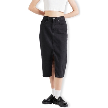 Only Noos Bianca Midi Skirt - Washed Black Fekete 