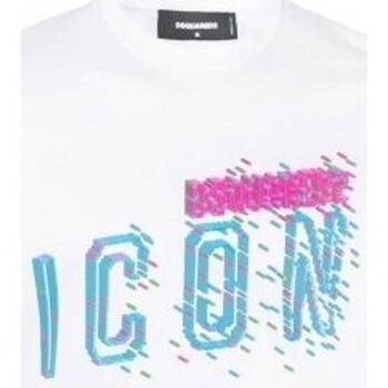 Dsquared T-Shirt Pixeled Icon Cool Fit Tee blanc Fehér