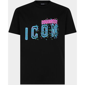 Dsquared T-Shirt Pixeled Icon Cool Fit Tee noir Fekete 