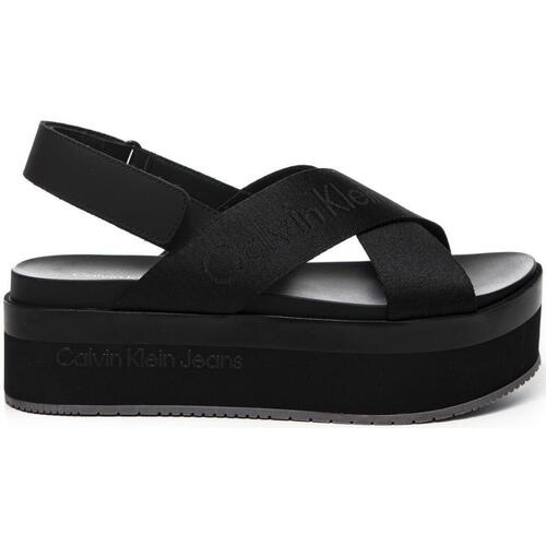 Cipők Női Lábujjközös papucsok Calvin Klein Jeans  Fekete 