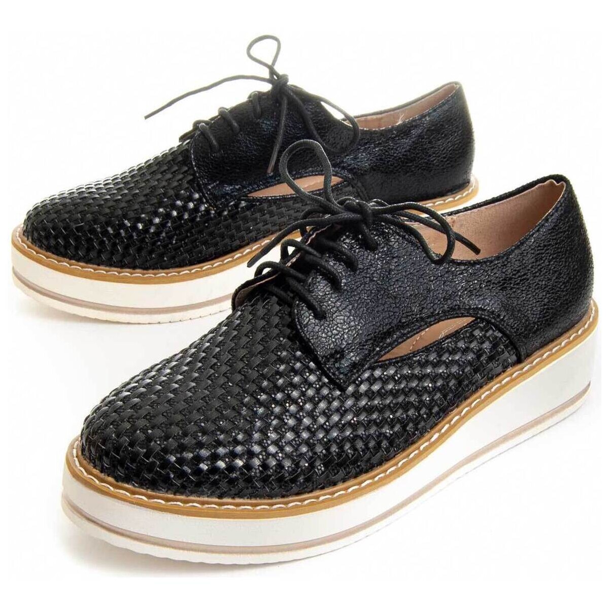 Cipők Női Oxford cipők & Bokacipők Leindia 88183 Fekete 