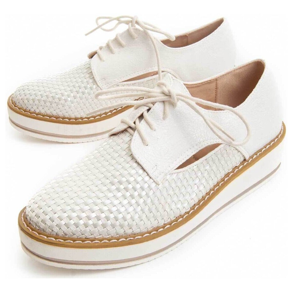 Cipők Női Oxford cipők & Bokacipők Leindia 88184 Fehér