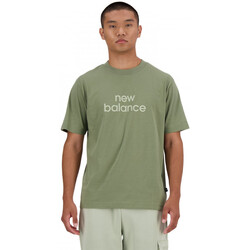 Ruhák Férfi Pólók / Galléros Pólók New Balance Sport essentials linear t-shirt Zöld