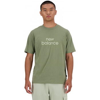 Ruhák Férfi Pólók / Galléros Pólók New Balance Sport essentials linear t-shirt Zöld