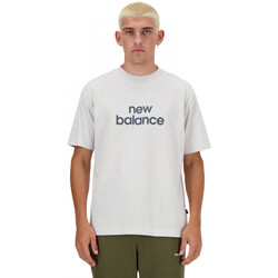 Ruhák Férfi Pólók / Galléros Pólók New Balance Sport essentials linear t-shirt Fehér