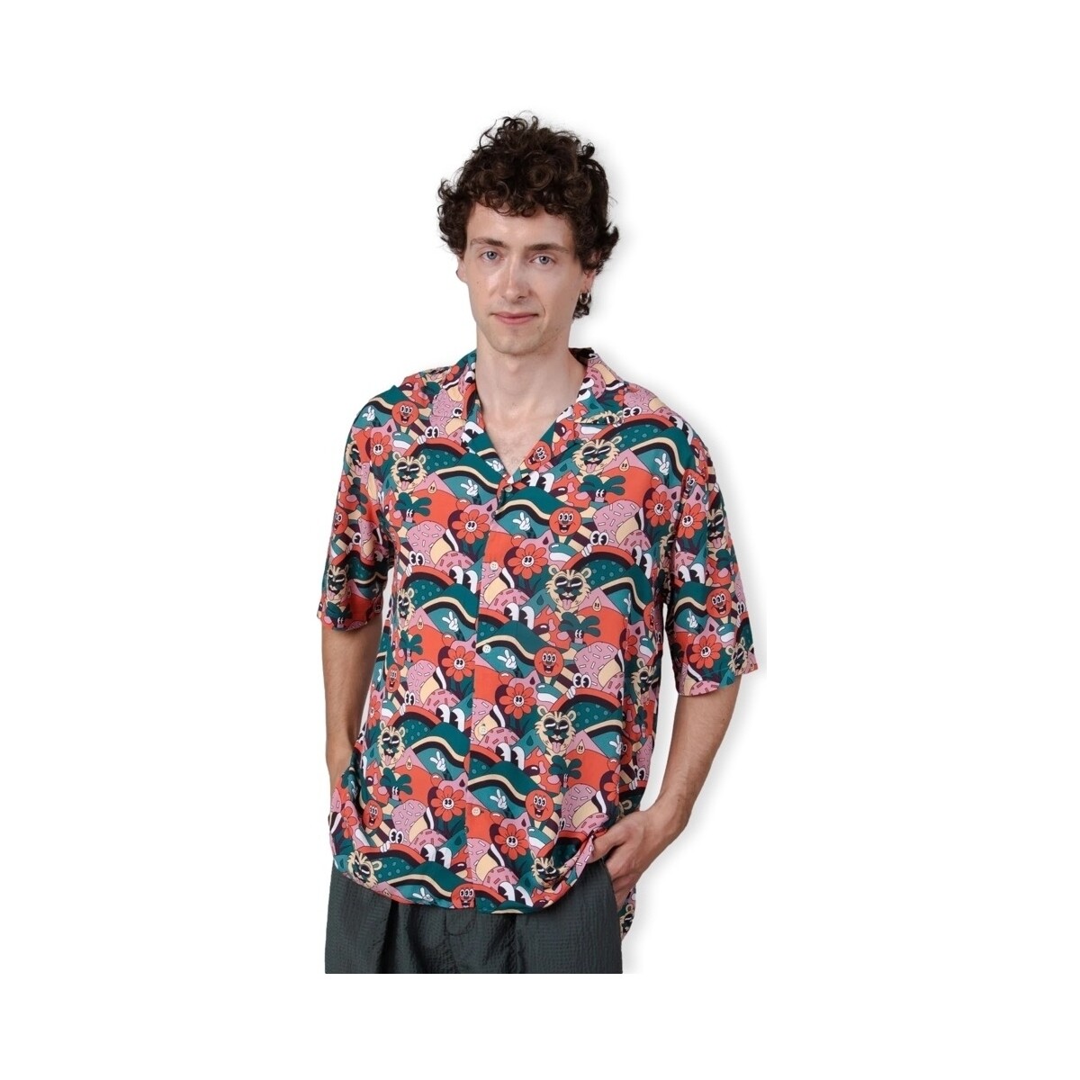 Ruhák Férfi Hosszú ujjú ingek Brava Fabrics Yeye Weller Aloha Shirt - Red Sokszínű