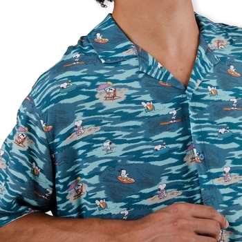Brava Fabrics Peanuts Coast Aloha Shirt - Blue Kék