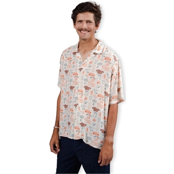 Ruhák Férfi Hosszú ujjú ingek Brava Fabrics Buffet Aloha Shirt - Sand Fehér