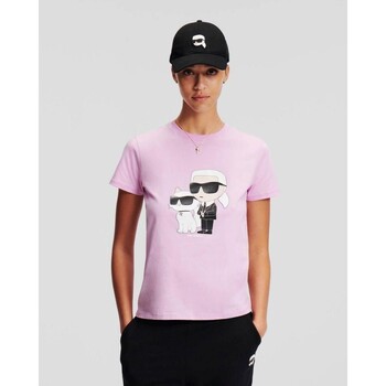 Ruhák Női Pólók / Galléros Pólók Karl Lagerfeld 230W1704 IKONIC 2.0 Rózsaszín