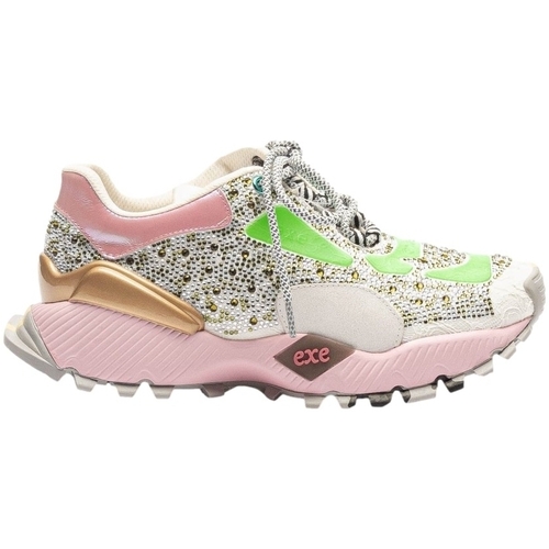 Cipők Női Divat edzőcipők Exé Shoes EXÉ Sneakers 134-23 - Green/Pink Sokszínű