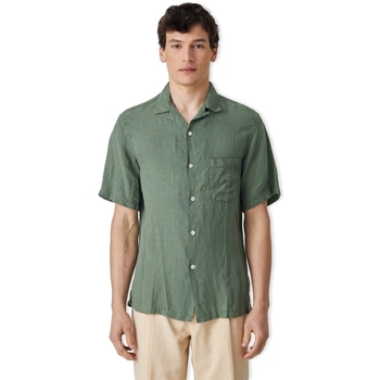 Ruhák Férfi Hosszú ujjú ingek Portuguese Flannel Linen Camp Collar Shirt - Dry Green Zöld