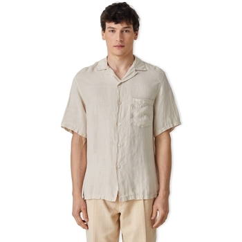 Ruhák Férfi Hosszú ujjú ingek Portuguese Flannel Linen Camp Collar Shirt - Raw Bézs