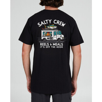 Salty Crew Reels & meals premium s/s tee Fekete 