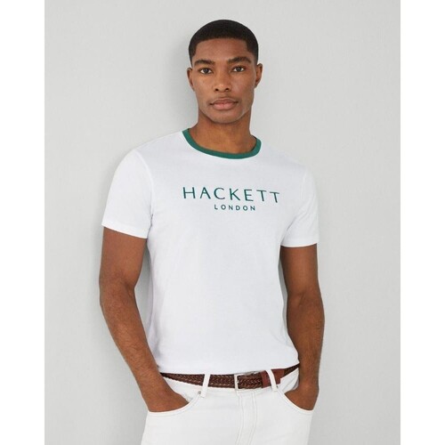 Ruhák Férfi Rövid ujjú pólók Hackett HM500797 HERITAGE Fehér
