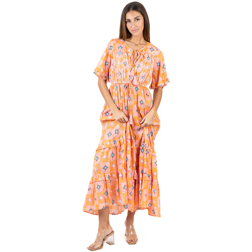 Ruhák Női Hosszú ruhák Isla Bonita By Sigris Hosszú Midi Ruha Narancssárga