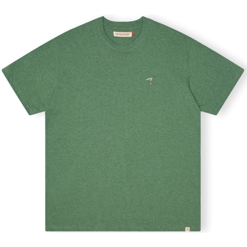Ruhák Férfi Pólók / Galléros Pólók Revolution T-Shirt Loose 1366 GIR - Dust Green Melange Zöld