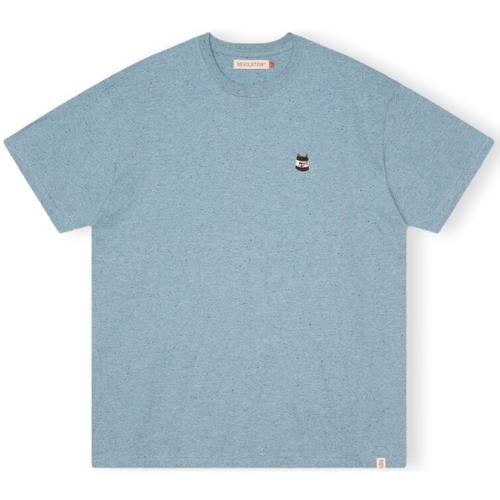 Ruhák Férfi Pólók / Galléros Pólók Revolution T-Shirt Loose 1367 NUT - Blue Kék