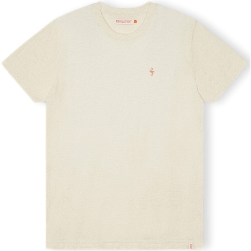 Ruhák Férfi Pólók / Galléros Pólók Revolution T-Shirt Regular 1364 FLA - Off White/Mel Fehér