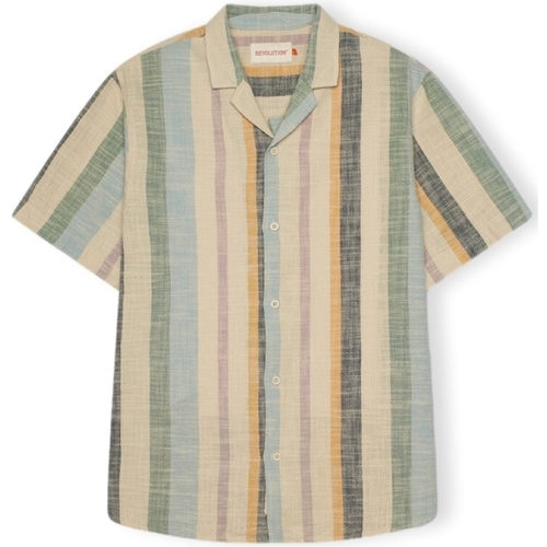 Ruhák Férfi Hosszú ujjú ingek Revolution Cuban Shirt S/S 3918 - Dustgreen Sokszínű