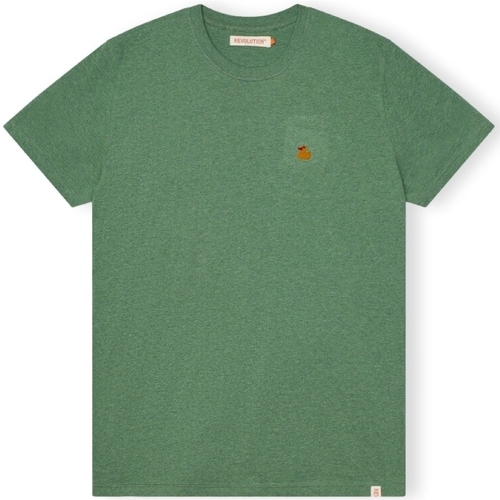 Ruhák Férfi Pólók / Galléros Pólók Revolution T-Shirt Regular 1368 DUC - Dustgreen Melange Zöld