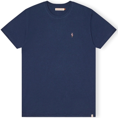Ruhák Férfi Pólók / Galléros Pólók Revolution T-Shirt Regular 1364 FLA - Navy Mel Kék