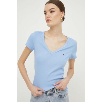 Ruhák Női Pólók / Galléros Pólók Tommy Jeans DW0DW17385 Kék