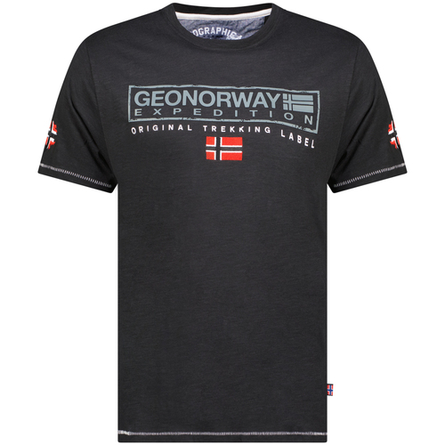Ruhák Férfi Rövid ujjú pólók Geo Norway SY1311HGN-Black Fekete 