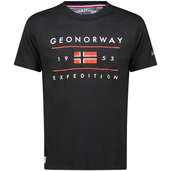 Ruhák Férfi Rövid ujjú pólók Geo Norway SY1355HGN-Black Fekete 
