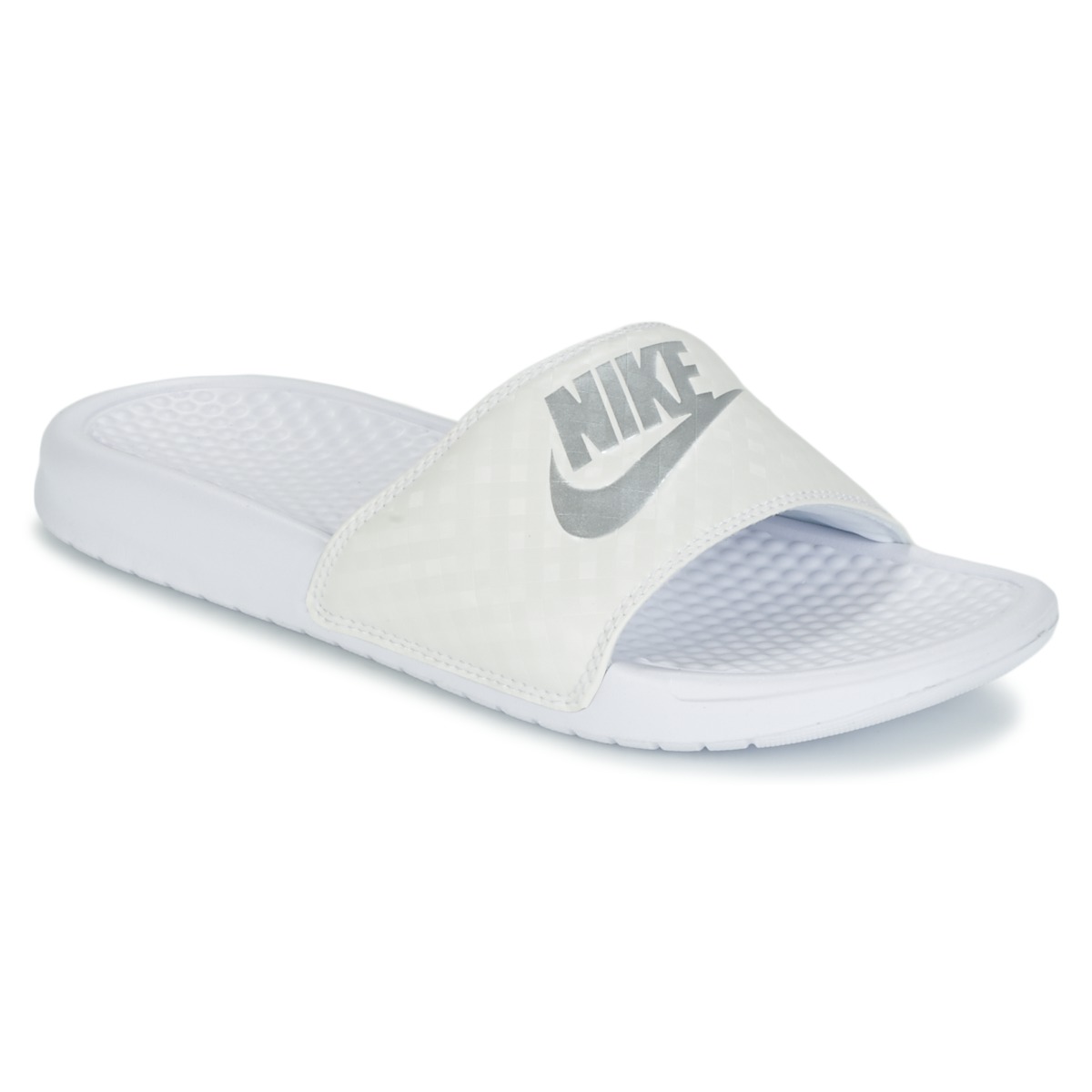 Cipők Női strandpapucsok Nike BENASSI JUST DO IT W Fehér / Ezüst