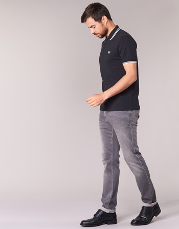 Fred Perry SLIM FIT TWIN TIPPED Fekete  / Fehér