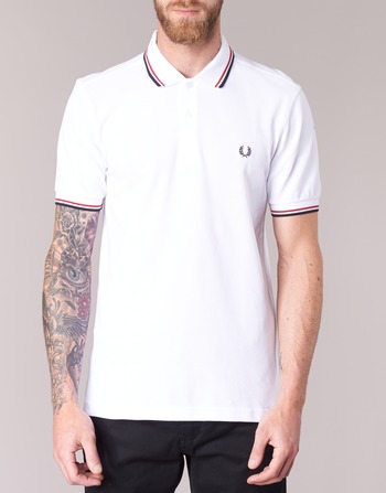 Fred Perry SLIM FIT TWIN TIPPED Fehér / Piros