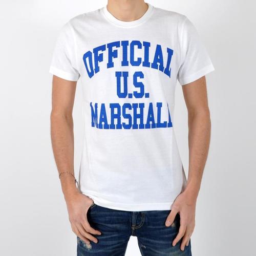 Ruhák Férfi Rövid ujjú pólók U.S Marshall 15489 Fehér